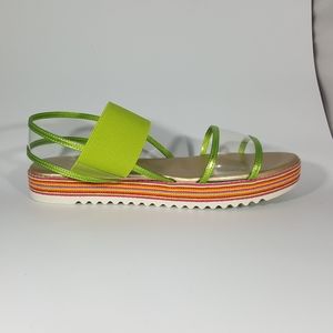 NR Rapisardi Green Vinyl and Elastic Wedge